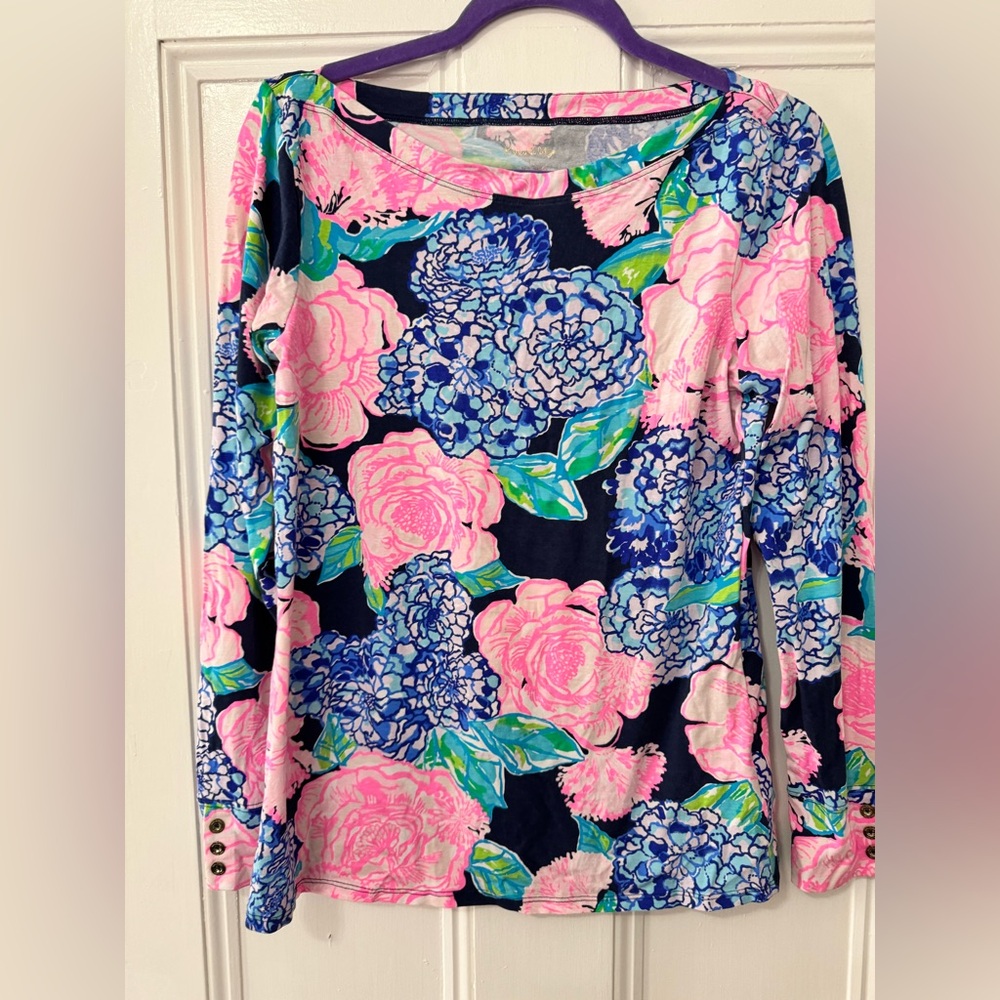 Lilly Pulitzer long sleeve floral shirt size Large